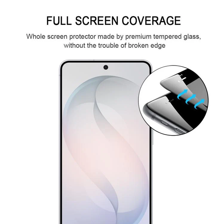 For Galaxy S26 FE 5G 25pcs High Aluminum Full Screen Silk Printing Tempered Glass Film, Support Fingerprint Unlocking - Image 3