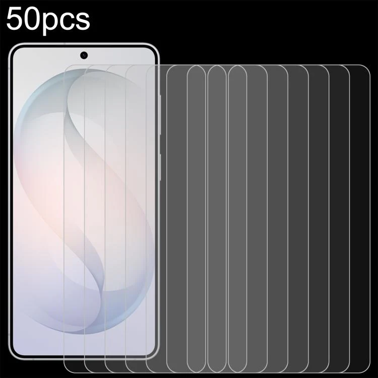 For Galaxy S26 FE 5G 50pcs 0.18mm High Aluminum Tempered Glass Film, Support Fingerprint Unlocking
