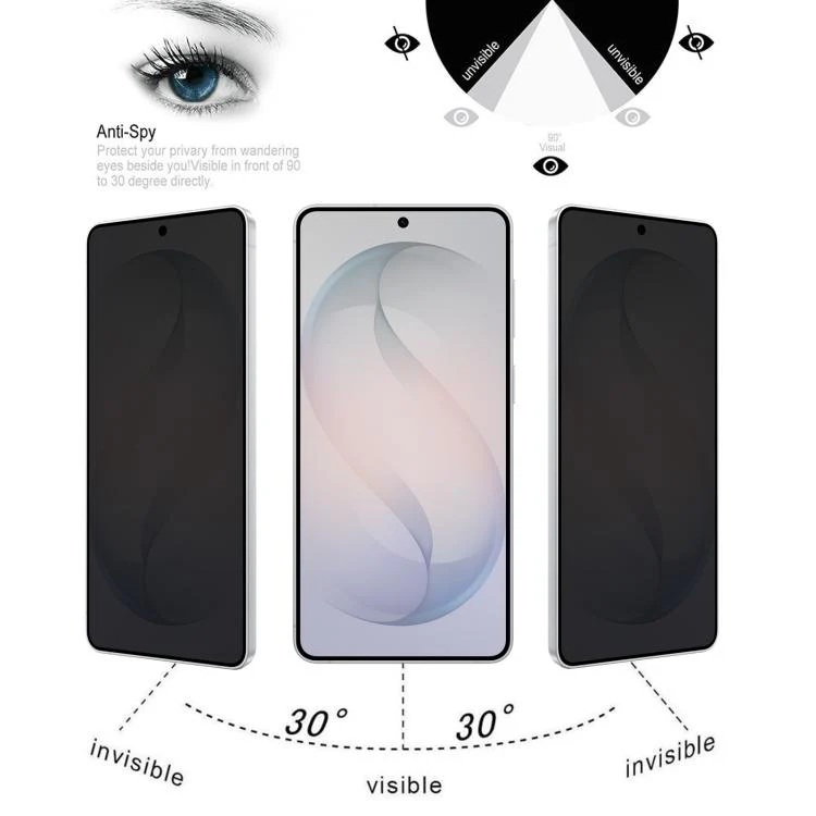 For Galaxy S26 FE 5G Full Cover Anti-peeping Tempered Glass Film, Support Fingerprint Unlocking - Image 5
