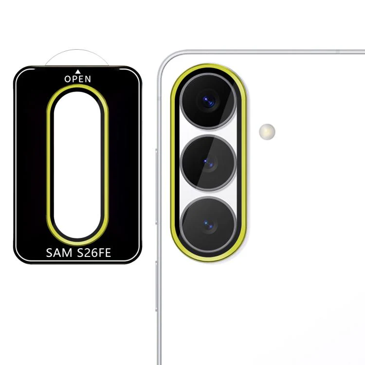 For Galaxy S26 FE 5G Kalebol No Flicker Ultra-Thin Individual Camera Lens Tempered Glass Film(Gold)