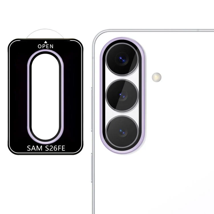 For Galaxy S26 FE 5G Kalebol No Flicker Ultra-Thin Individual Camera Lens Tempered Glass Film(Purple)