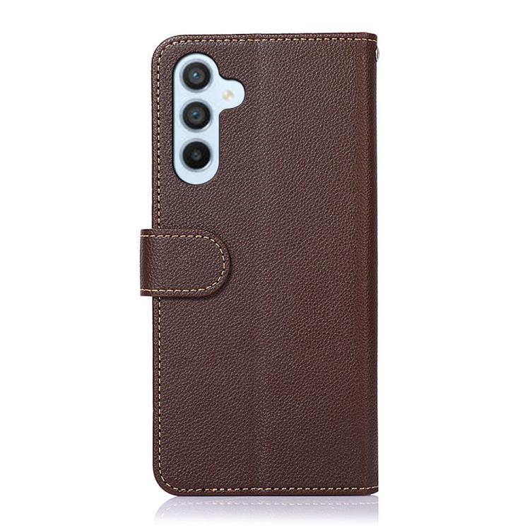 For Galaxy S26 FE 5G KHAZNEH Litchi Texture Leather RFID Phone Case(Brown) - Image 3