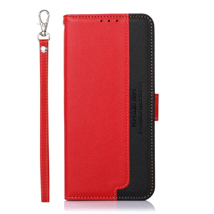 For Galaxy S26 FE 5G KHAZNEH Litchi Texture Leather RFID Phone Case(Red) - Image 2