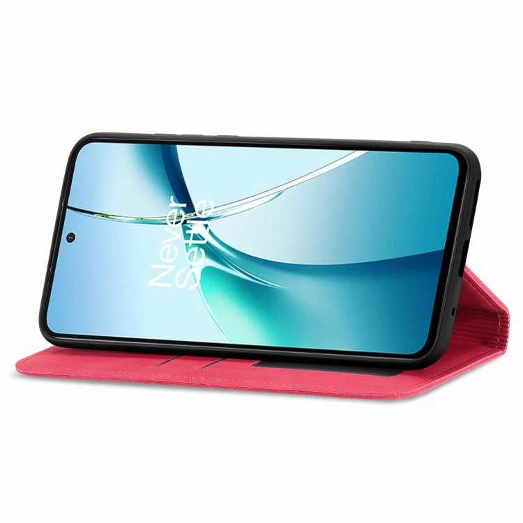 For Galaxy S26 FE 5G Retro Skin Feel Magnetic Leather Phone Case(Red) - Image 4