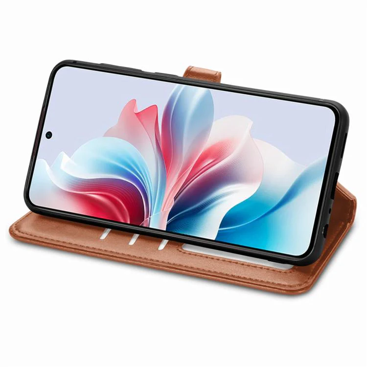 For Galaxy S26 FE 5G Retro Solid Color Buckle Leather Phone Case(Brown) - Image 4
