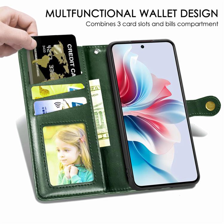 For Galaxy S26 FE 5G Retro Solid Color Buckle Leather Phone Case(Green) - Image 5