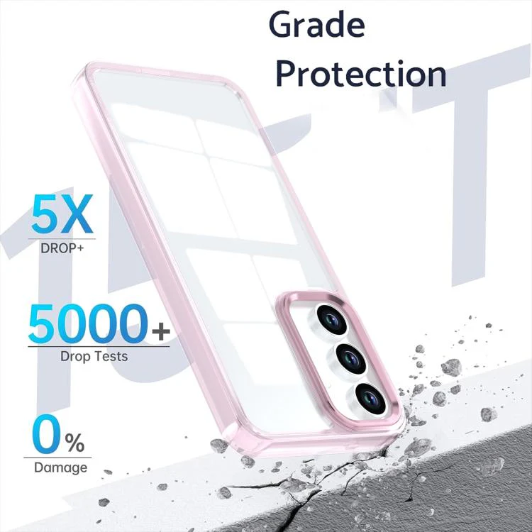 For Galaxy S26 FE 5G Shine High Transparency Acrylic Phone Case(Pink) - Image 4