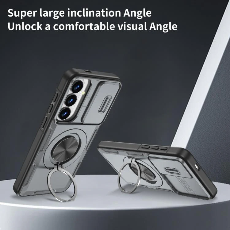 For Galaxy S26+ / S25+ / S24+ 5G Camshield Rotation Holder MagSafe Phone Case(Grey) - Image 4