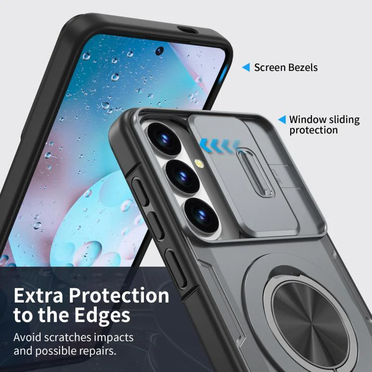 For Galaxy S26+ / S25+ / S24+ 5G Camshield Rotation Holder MagSafe Phone Case(Grey) - Image 5