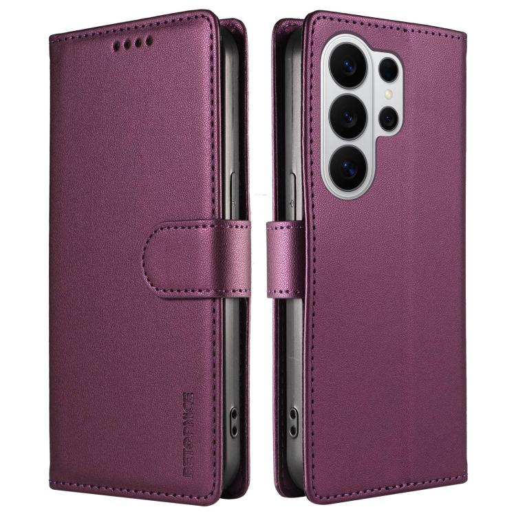 For Galaxy S26 Ultra 5G BETOPNICE Pearlescent RFID Vegan Leather Phone Case with Strap(Purple) - Image 2