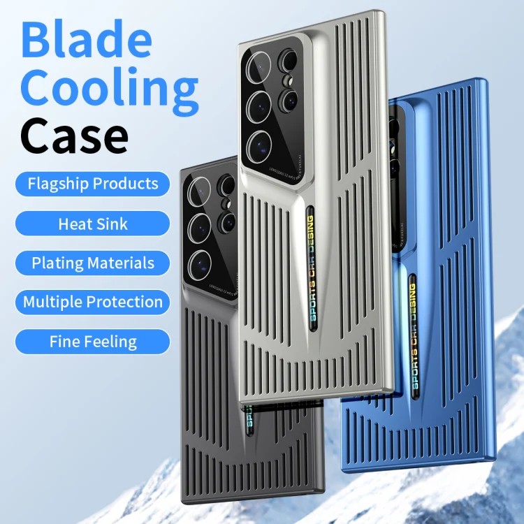 For Galaxy S26 Ultra 5G Blade Cooling PC Full Coverage Phone Case(Blue) - Image 2
