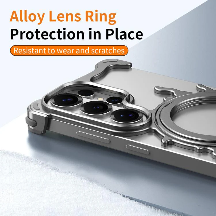 For Galaxy S26 Ultra 5G J TRIBE Glacier Series Cooling 360-Degree Rotating Holder Magnetic Phone Case(Silver) - Image 4