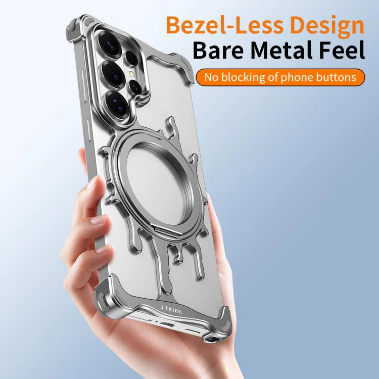 For Galaxy S26 Ultra 5G J TRIBE Glacier Series Cooling 360-Degree Rotating Holder Magnetic Phone Case(Silver) - Image 6