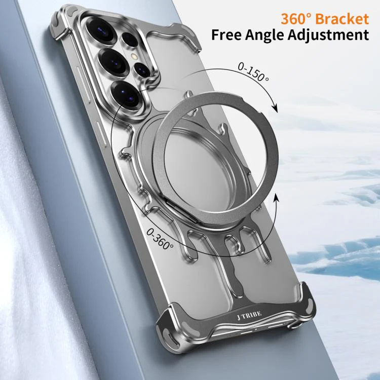 For Galaxy S26 Ultra 5G J TRIBE Glacier Series Cooling 360-Degree Rotating Holder Magnetic Phone Case(Silver) - Image 7