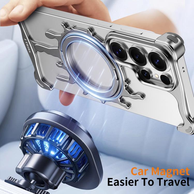 For Galaxy S26 Ultra 5G J TRIBE Glacier Series Cooling 360-Degree Rotating Holder Magnetic Phone Case(Silver) - Image 8