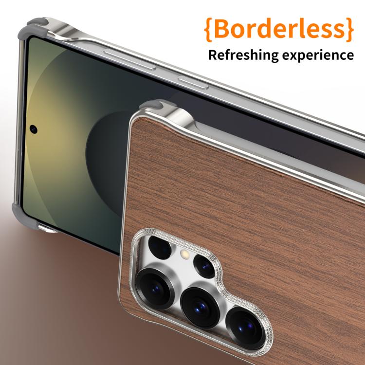 For Galaxy S26 Ultra 5G J TRIBE Metal Frameless Wood Texture MagSafe Phone Case(Walnut) - Image 5