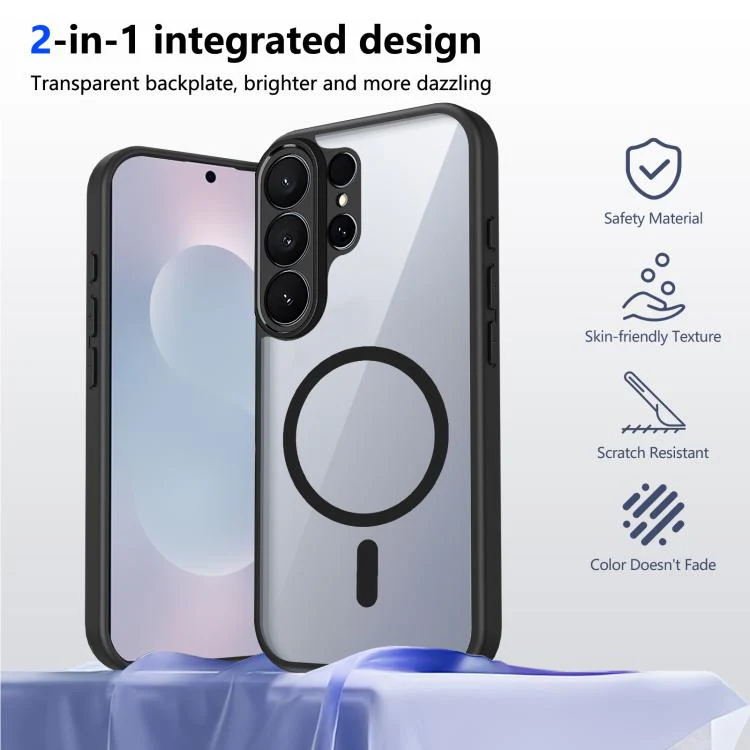For Galaxy S26 Ultra 5G Matte PC Skin-feel Magnetic Shockproof Phone Case(Black) - Image 2