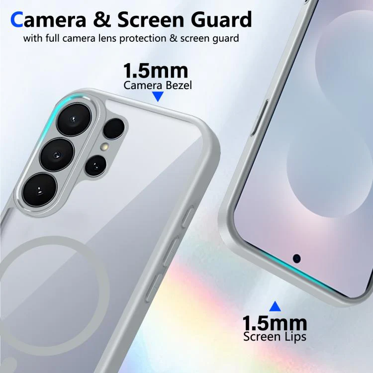 For Galaxy S26 Ultra 5G Matte PC Skin-feel Magnetic Shockproof Phone Case(Grey) - Image 4