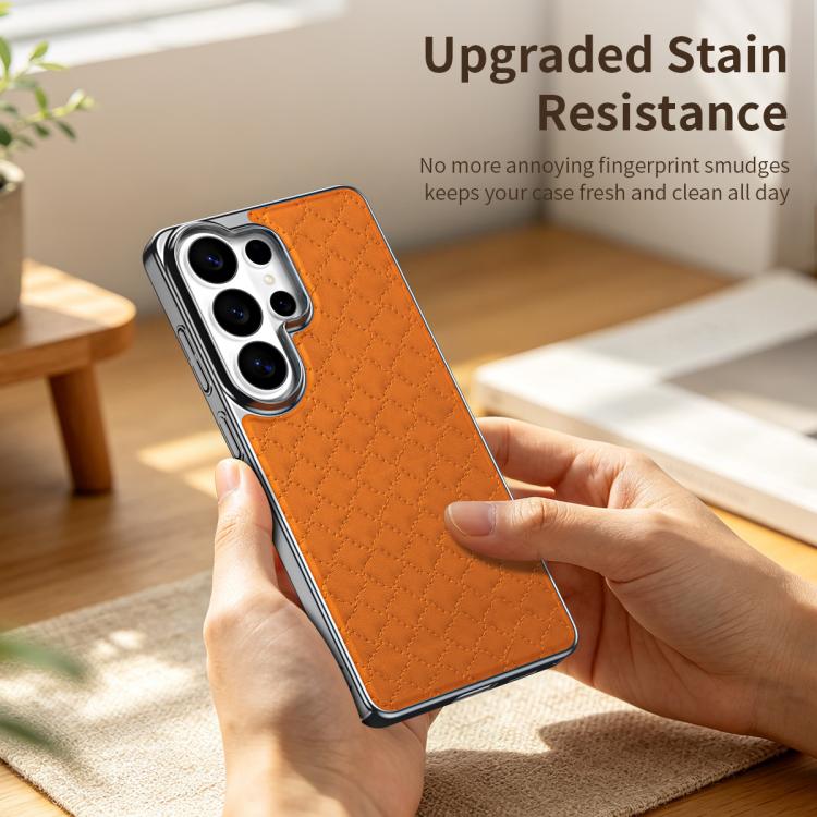 For Galaxy S26 Ultra 5G Rhombus Texture Magnetic Vegan Leather Phone Case(Black) - Image 5