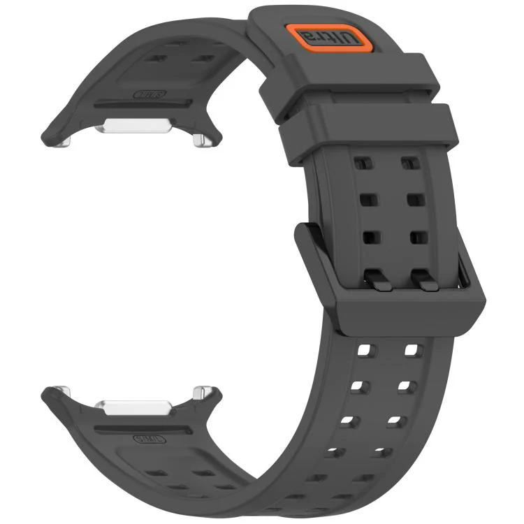 For Galaxy Watch Ultra 47mm / Ultra 2025 Double-Row Pin Buckle Silicone Watch Band(Dark Gray) - Image 2