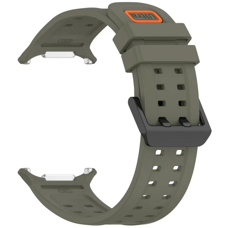 For Galaxy Watch Ultra 47mm / Ultra 2025 Double-Row Pin Buckle Silicone Watch Band(Green) - Image 2