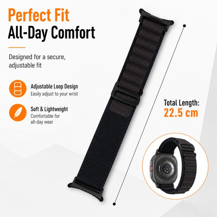 For Galaxy Watch Ultra / Ultra 2025 5 Pack xDfind Black Buckle Loop Nylon Watch Band - Image 5