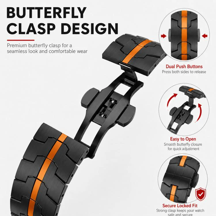 For Galaxy Watch Ultra / Ultra 2025 5 Pack xDfind Butterfly Buckle Stainless Steel Watch Band - Image 3