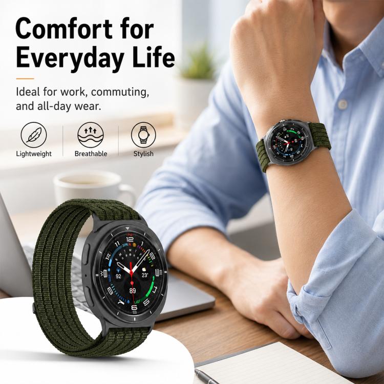For Galaxy Watch8 / Watch8 Classic xDfind Nylon Breathable Hook And Loop Fastener Watch Band(Green) - Image 9