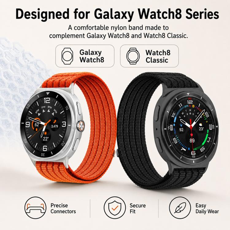 For Galaxy Watch8 / Watch8 Classic xDfind Nylon Breathable Hook And Loop Fastener Watch Band(Light Grey) - Image 5