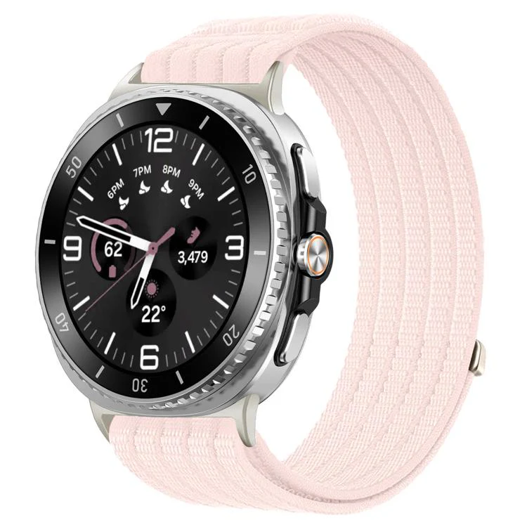 For Galaxy Watch8 / Watch8 Classic xDfind Nylon Breathable Hook And Loop Fastener Watch Band(Pearl Pink)