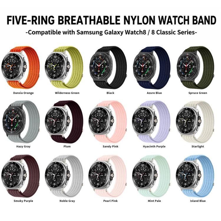 For Galaxy Watch8 / Watch8 Classic xDfind Nylon Breathable Hook And Loop Fastener Watch Band(Pearl Pink) - Image 4