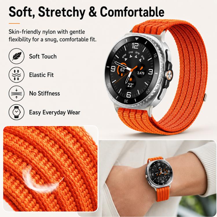 For Galaxy Watch8 / Watch8 Classic xDfind Nylon Breathable Hook And Loop Fastener Watch Band(Purple) - Image 7