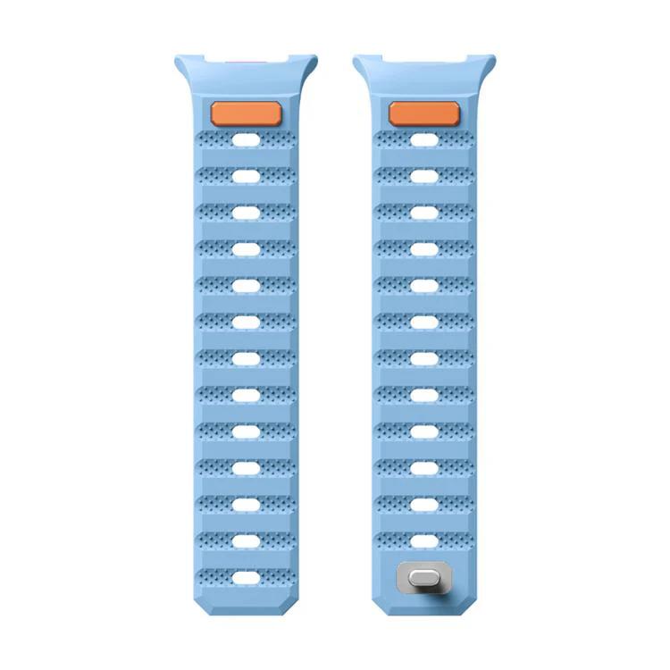 For Galaxy Watch9/8/9 Classic/8 Classic Dot Pattern Magnetic Solid Color Silicone Watch Band(Light Blue) - Image 2