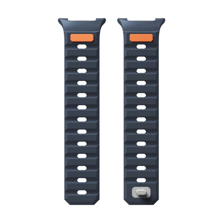 For Galaxy Watch9/8/9 Classic/8 Classic Dot Pattern Magnetic Solid Color Silicone Watch Band(Midnight Blue) - Image 2
