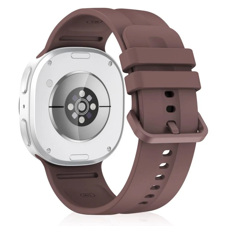 For Galaxy Watch9 / 8 / 9 Classic / 8 Classic Solid Color Vertical Striped Silicone Watch Band Size: S(Smoke Purple) - Image 2