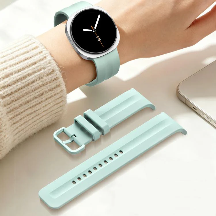 For Galaxy Watch9 / 8 / 9 Classic / 8 Classic Solid Color Vertical Striped Silicone Watch Band Size: S(Yellow) - Image 9