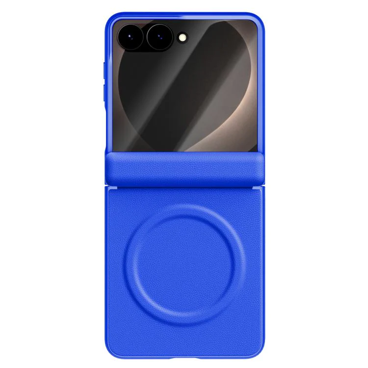 For Galaxy Z Flip8 5G Integrated Vegan Leather Central Magnetic Phone Case(Klein Blue) - Image 2
