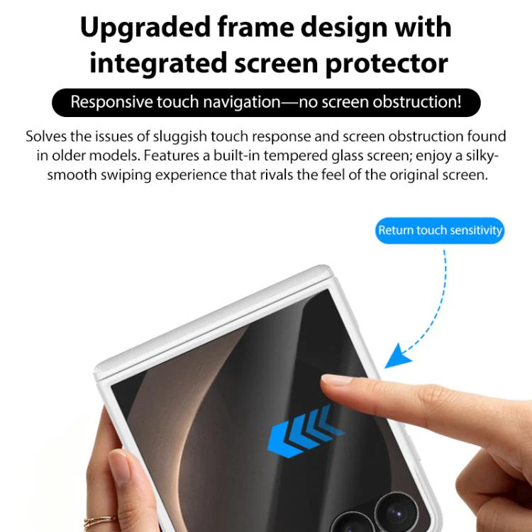 For Galaxy Z Flip8 5G Integrated Vegan Leather Central Magnetic Phone Case(Klein Blue) - Image 3