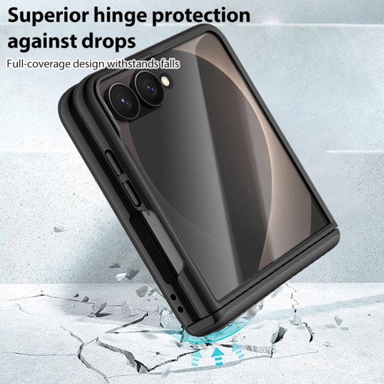 For Galaxy Z Flip8 5G Integrated Vegan Leather Central Magnetic Phone Case(Klein Blue) - Image 6