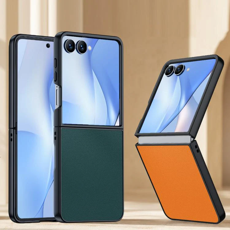 For Galaxy Z Flip8 5G Ultra-thin Plain Skin Leather Phone Case(Orange) - Image 2