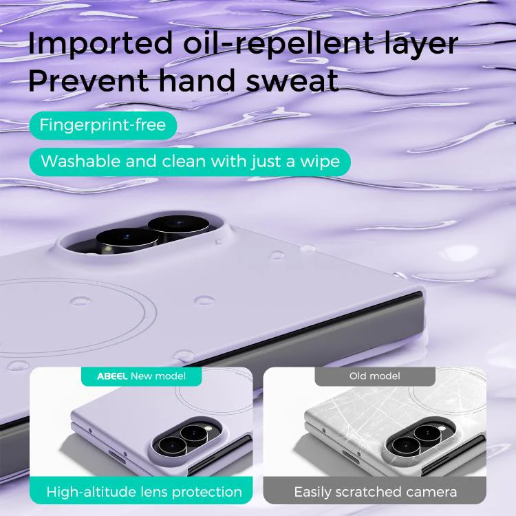 For Galaxy Z Fold8 5G ABEEL Skin-friendly Feel Magsafe Liquid Silicone Phone Case(Lilac Purple) - Image 3