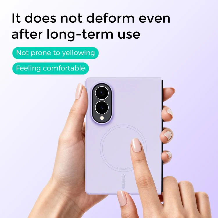 For Galaxy Z Fold8 5G ABEEL Skin-friendly Feel Magsafe Liquid Silicone Phone Case(Lilac Purple) - Image 4