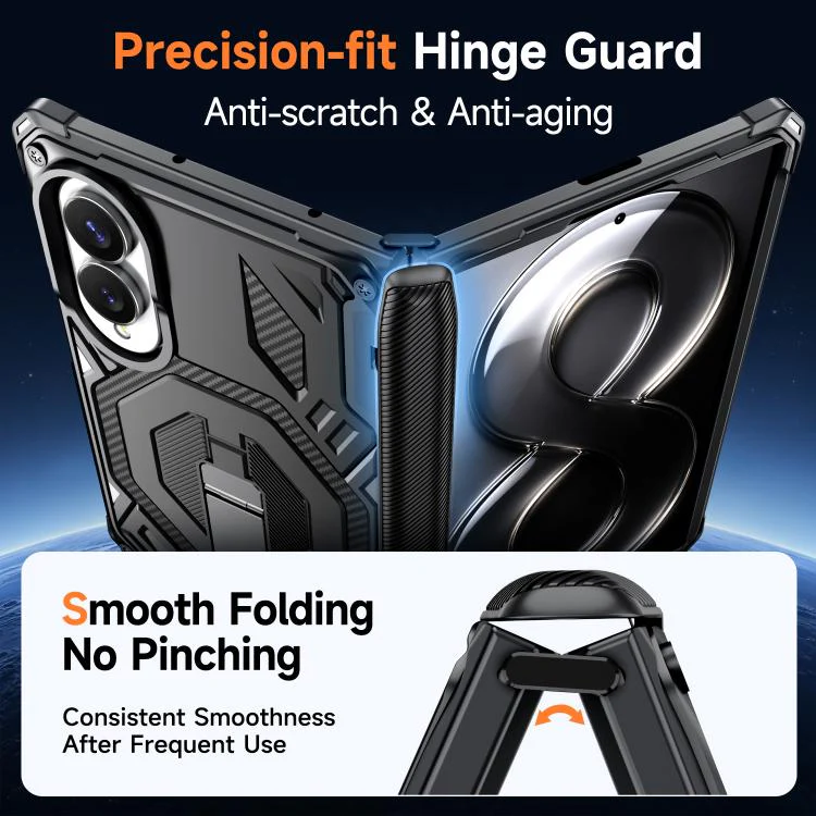 For Galaxy Z Fold8 5G Hidden Metal Holder Magnetic Shockproof Phone Case(Black) - Image 8