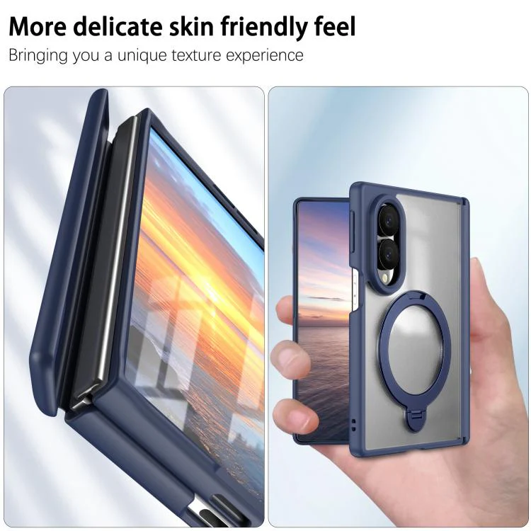 For  Galaxy Z Fold8 5G Hinge 360 Rotation Magnetic Ring Holder Integrated Film Phone Case(Blue) - Image 5