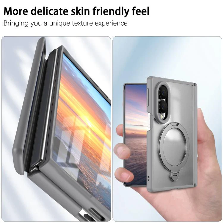 For  Galaxy Z Fold8 5G Hinge 360 Rotation Magnetic Ring Holder Integrated Film Phone Case(Grey) - Image 5