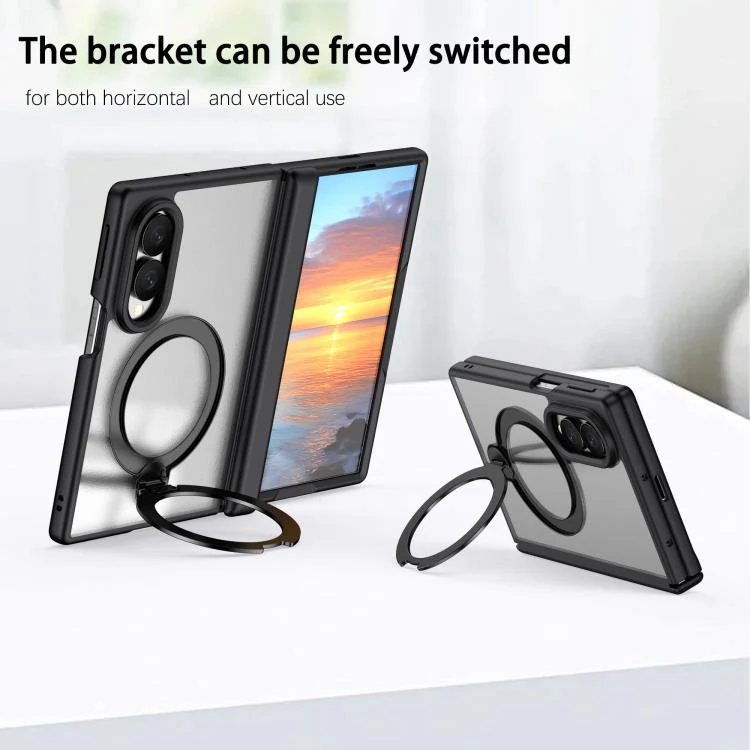For  Galaxy Z Fold8 5G Hinge 360 Rotation Magnetic Ring Holder Phone Case, No Film(Black) - Image 6