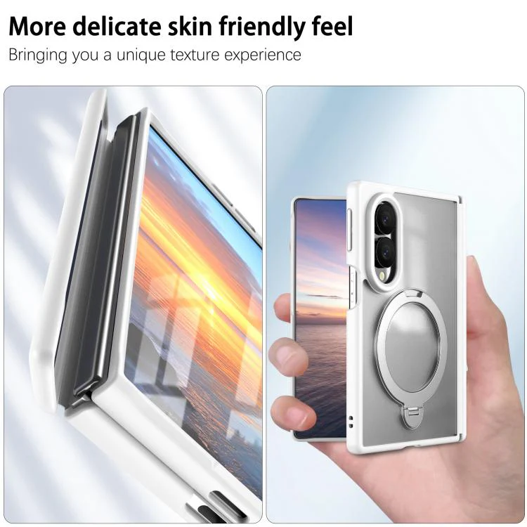 For  Galaxy Z Fold8 5G Hinge 360 Rotation Magnetic Ring Holder Phone Case, No Film(White) - Image 5