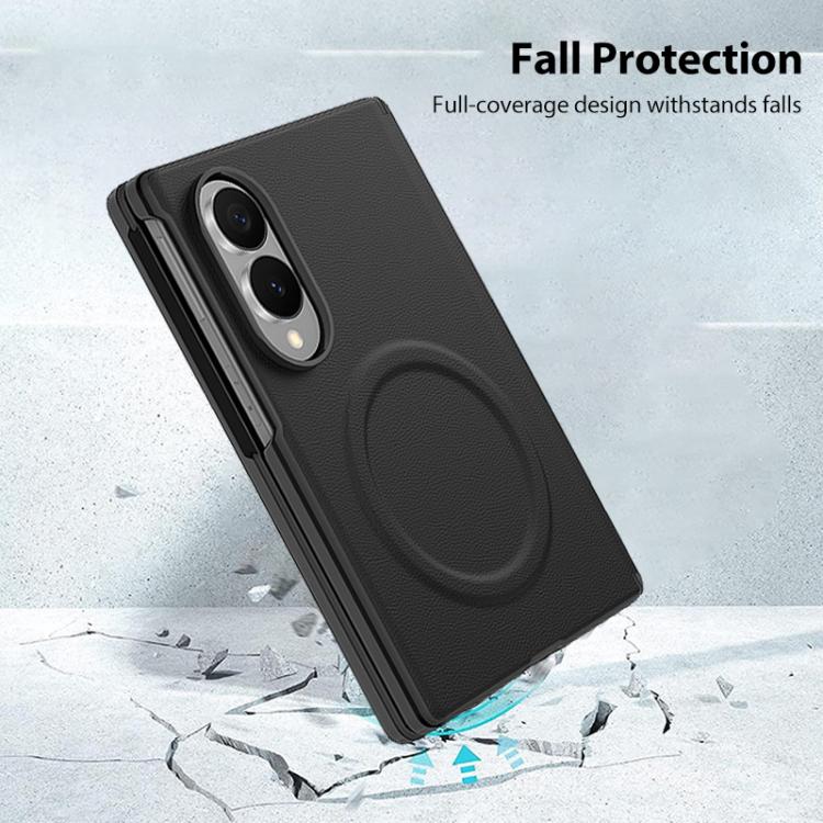 For Galaxy Z Fold8 5G Integrated Vegan Leather Central Magnetic Phone Case(White) - Image 6