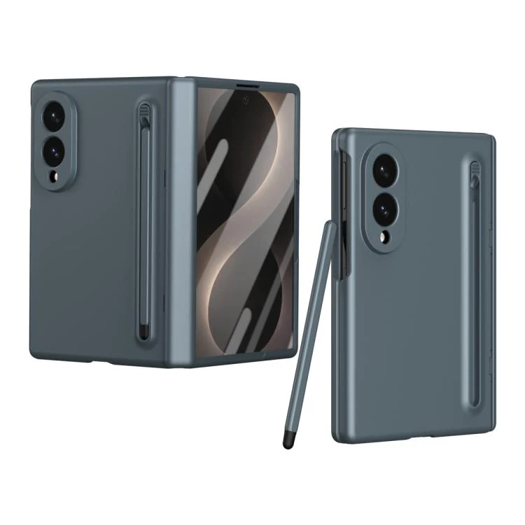 For Galaxy Z Fold8 5G Long Chi Grain Leather Shockproof Phone Case, No Pen(Green)