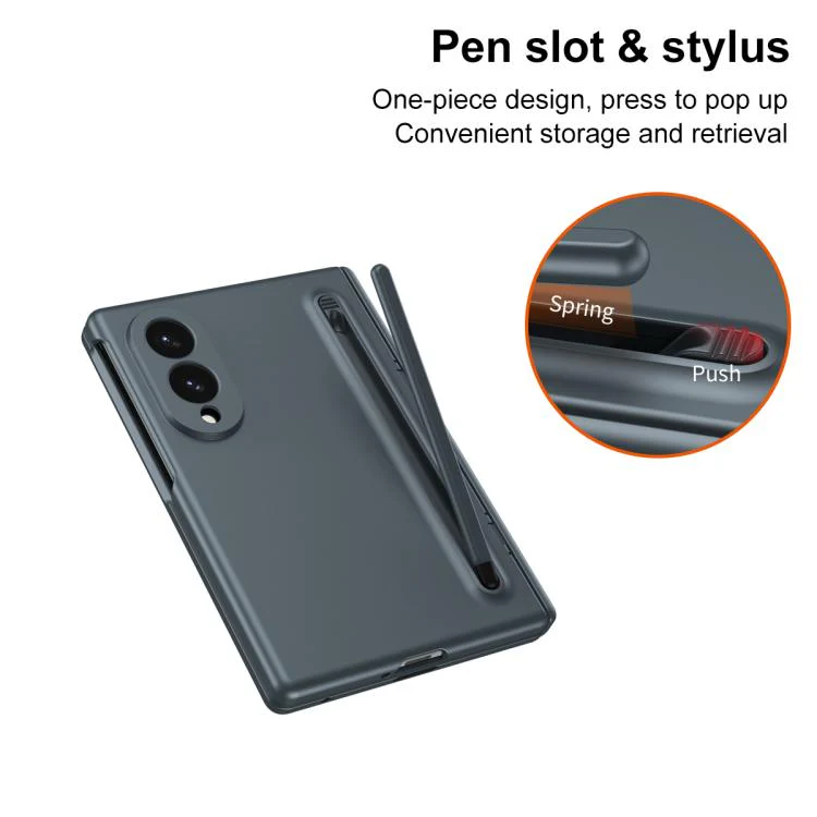 For Galaxy Z Fold8 5G Long Chi Grain Leather Shockproof Phone Case, No Pen(Green) - Image 2